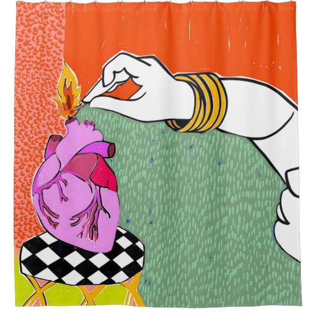 Set My Heart On Fire Shower Curtain (Front)