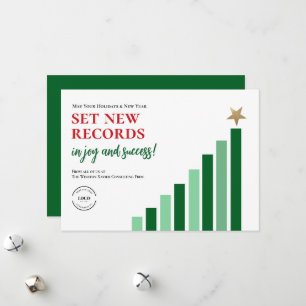Set New Records Christmas Tree Chart Corporate  Holiday Card