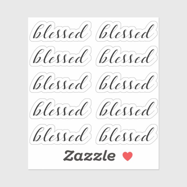 Set of 10 - BLESSED Religious Script Typography (Sheet)