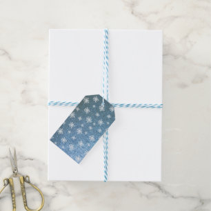 Set of 10 Blue Snowflake Gift Tags