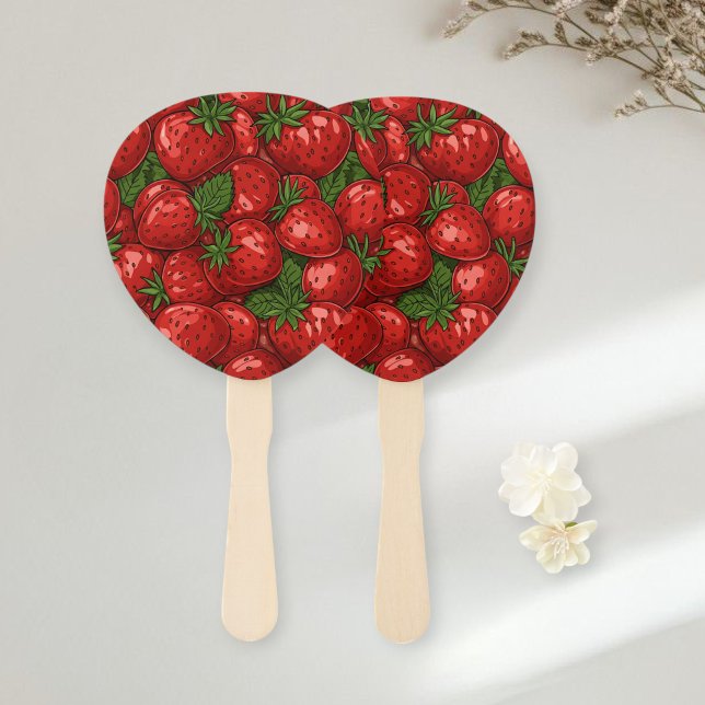  Set of 10 Fresh Strawberry Design Fans (Creator Uploaded)