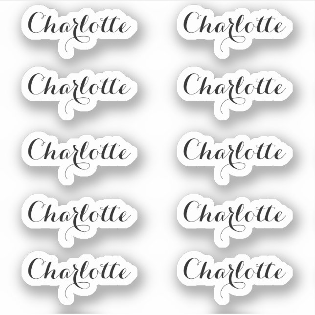 Set of 10 | Small Elegant Script Name (Front)