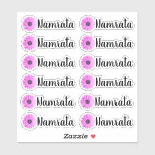 Set of 12 Personalised Daisy Name Label Stickers 