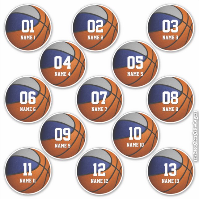 set of 13 blue grey team colours basketball (Front)