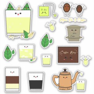 Set Of 15 Kawaii Vietnamese Coffee & Tea