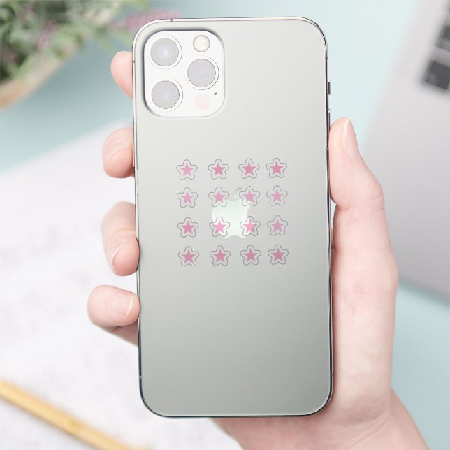 Set of 16 Soft Pink Stars (Phone)