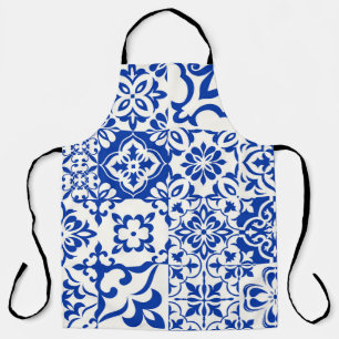 Set of 16 tiles Azulejos in blue,  white. Original Apron