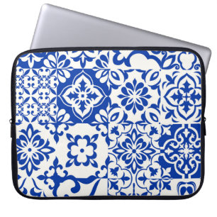 Set of 16 tiles Azulejos in blue,  white. Original Laptop Sleeve