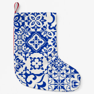 Set of 16 tiles Azulejos in blue, white. Original Small Christmas Stocking