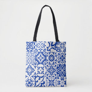 Set of 16 tiles Azulejos in blue,  white. Original Tote Bag