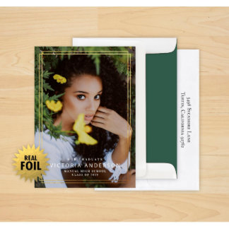 Set of 24 Foil Border Only Graduation Announcement