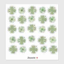 Set of 25 Spotted Shamrock Vinyl Stickers