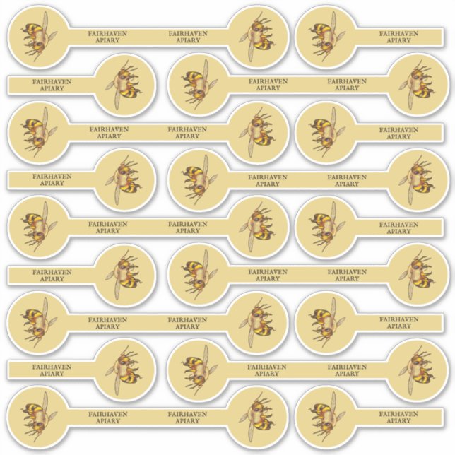 Set of 27 Photo / Logo Honey Bee Security Lid Gold (Front)