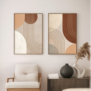 Set of 2 Abstract Japandi Wall Art Prints