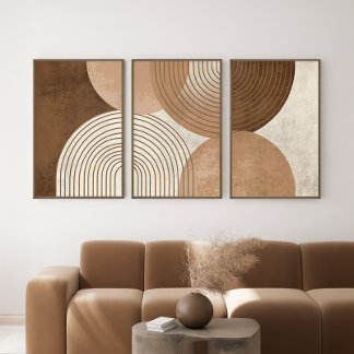Set of 3 Abstract Japandi Wall Art Prints