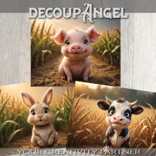 Set of 3 Baby Farm Animals Wrapping Paper Sheet