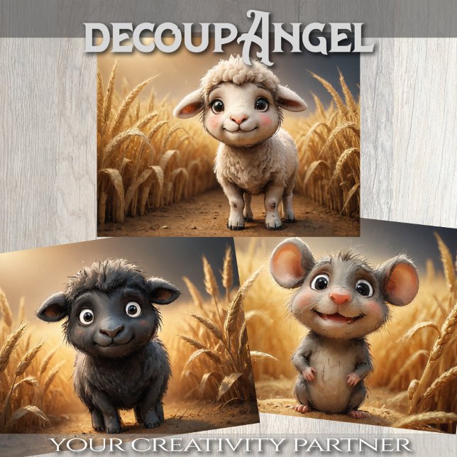 Set of 3 Baby Farm Animals Wrapping Paper Sheet (Creator Uploaded)