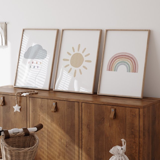 Set of 3 boho rainbow, cloud, sun print (Creator Uploaded)