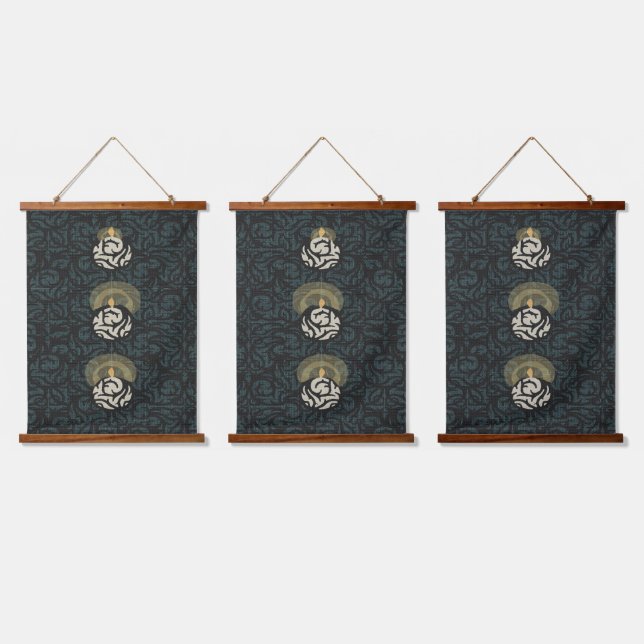set of 3 candlelight tapestry weave motif (Triple)