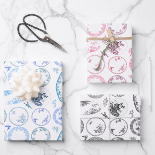 Set of 3 Colours   French Antique Plate Sheets