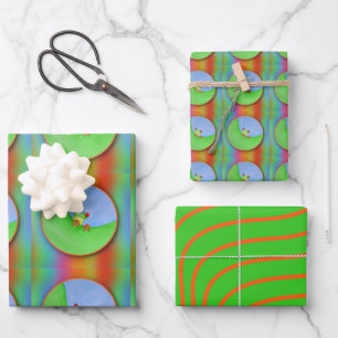 Set of 3 Frog Wrapping Paper Sheet