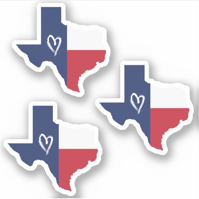 Set of 3 Love in Texas State Flag (Front)