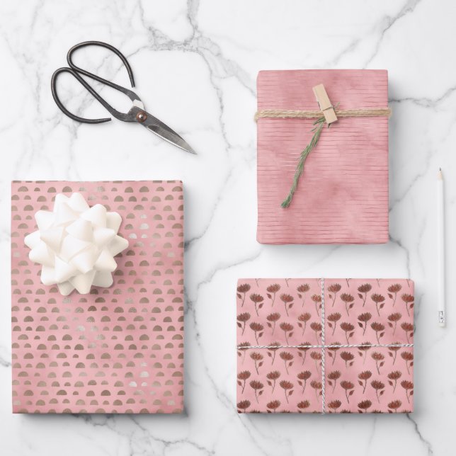 Set of 3 Pink Japanese Fortune Paper (Front)