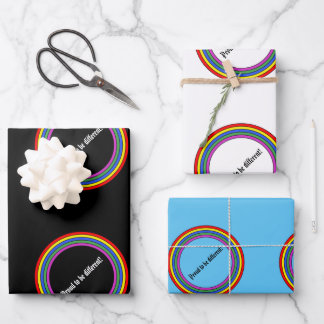 Set of 3 Proud To Be Different Wrapping Paper Sheet