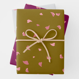 Set of 3 Romantic Gift Wrap Sheets
