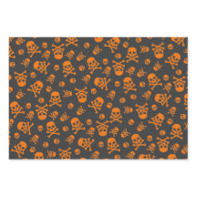 Set of 3 Skull and Crossbones Pumpkin Orange