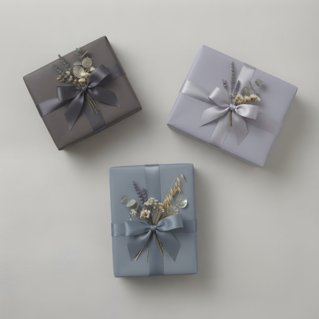 Set of 3 Solid Color Wrapping Paper Minimal Gift  (Creator Uploaded)