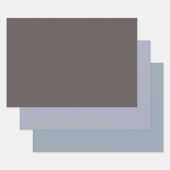 Set of 3 Solid Color Wrapping Paper Minimal Gift  (Set)