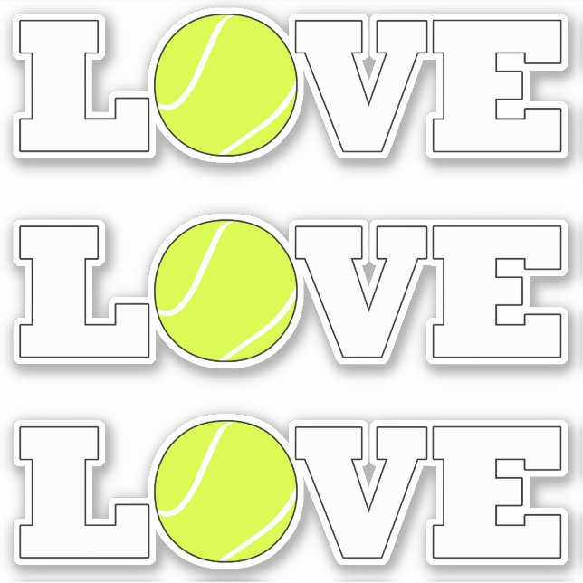 Set of 3 Tennis LOVE Fun Sports Player Decorative (Front)