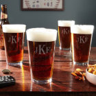 Set of 4 Classic Monogram 16 oz. Pint Glasses
