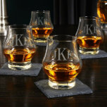 Set of 4 Classic Monogram Snifter Whiskey Glasses<br><div class="desc">All four glasses are personalised with a monogram of your first, last, and middle initials in that order so that you have a matching set. Everyone you serve a drink to with these professional glasses will be amazed at how great their whiskey tastes compared to their usual old-fashioned glass. These...</div>