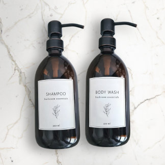 Set of 4 Custom Vinyl Waterproof Bathroom Labels