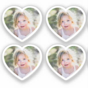 Set of 4 Cute Heart Custom Photo