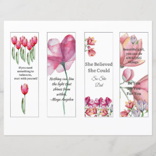 Set of 4 Inspiring Bookmarks for Women