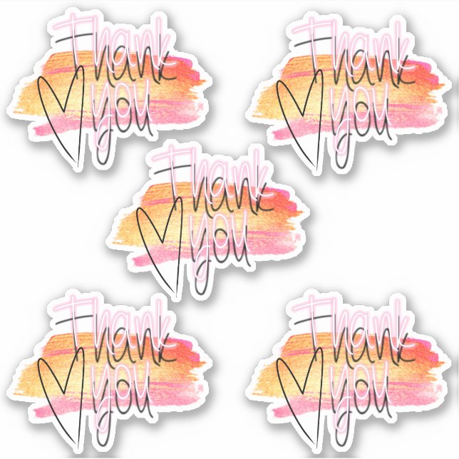 Set of 4 Modern Decorative Script Thank You (Front)