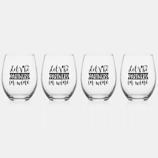 Set of 4 Stemless Wine Glasses