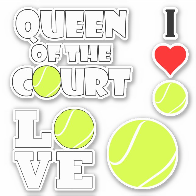 Set of 4 Tennis Players Sports Lovers Contour (Front)