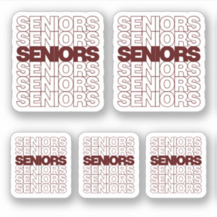 Set of 5 Maroon Seniors Seniors Seniors Custom-Cut