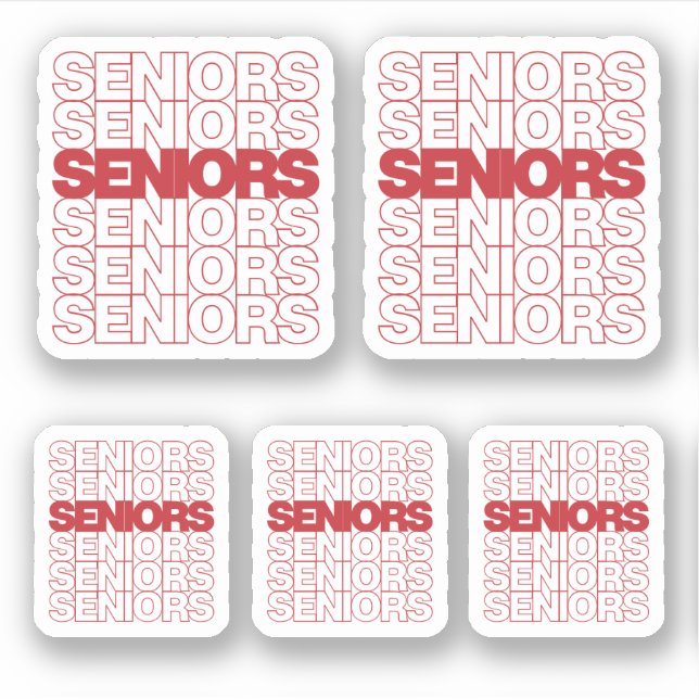 Set of 5 Red Seniors Seniors Seniors (Front)