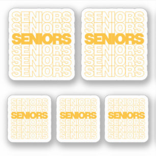 Set of 5 Yellow Seniors Seniors Seniors Custom-Cut