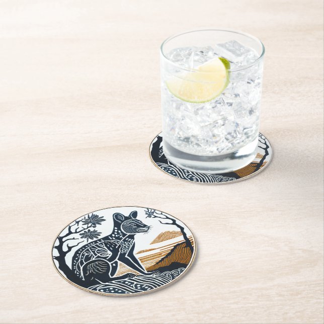 Set of 6 Tasmanian Tiger Paper Coasters (Insitu)