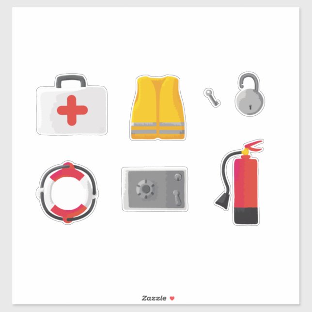 Set of 7 Safety Items (Sheet)