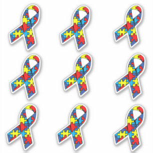 Set of 9 Autism Awareness Ribbons