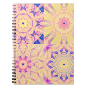 Set of abstract background colourful kaleidoscopic notebook
