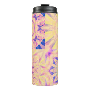 Set of abstract background colourful kaleidoscopic thermal tumbler