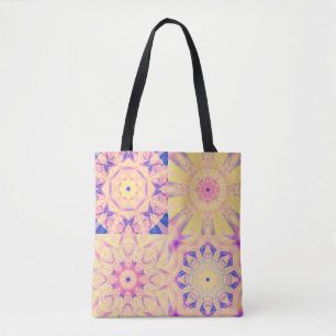 Set of abstract background colourful kaleidoscopic tote bag
